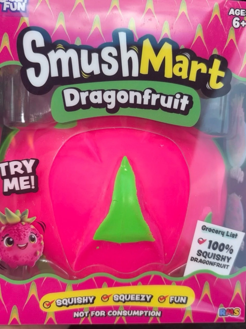 SmushMart Dragonfruit Squishy Toy - Bright Pink & Green